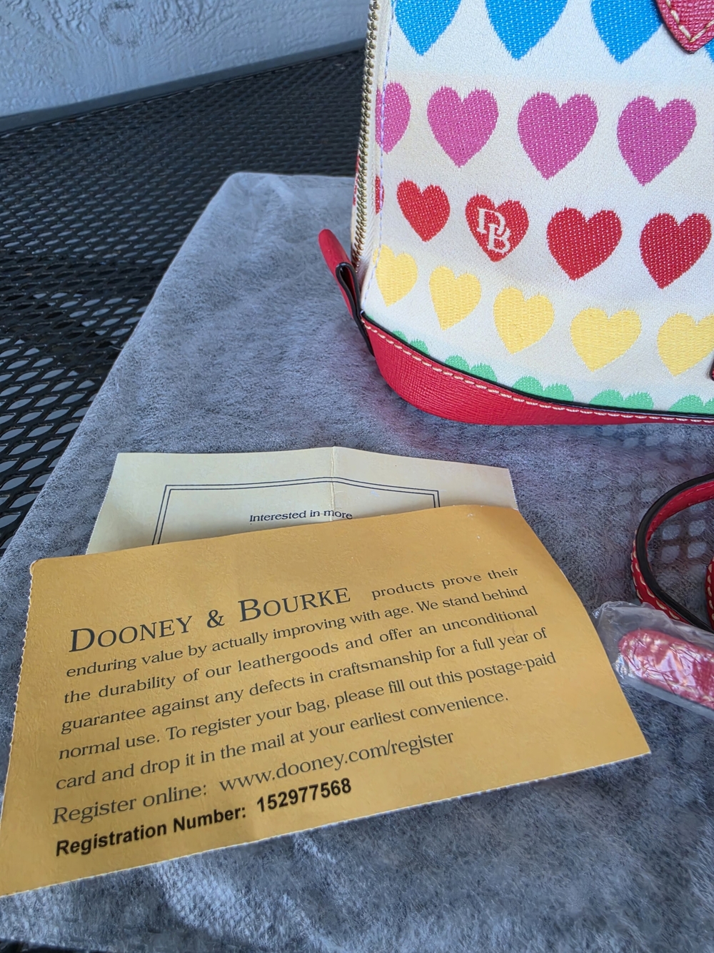Dooney & Bourke Vintage Multicolor Heart Print Crossbody & Wristlet - Picture 5 of 16